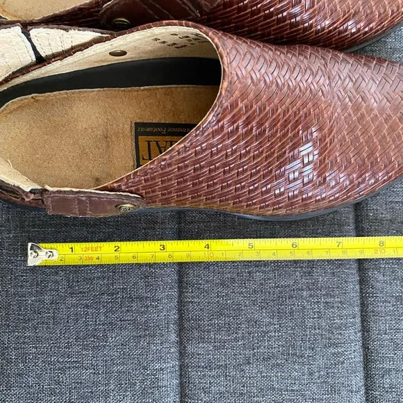 Ariat Basket Woven Rattan Weave Brown Leather Slingback Clogs Mules. Sz 7 - Picture 15 of 16